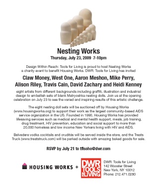 Nesting Works Event sponsored by DWR | TFL and Housing Works to benefit AIDS research